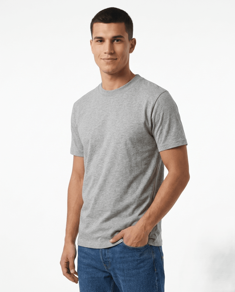 Round Neck Crewneck T-Shirt On-Body Fit Model View - SP CREATION Mumbai